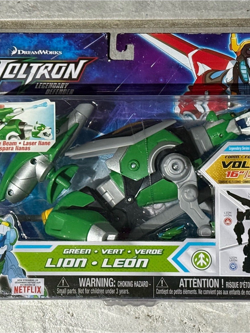 DreamWorks Voltron Green Lion Figure with Silver Accents